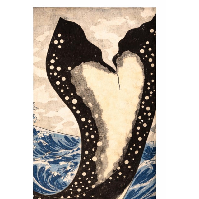 Japanese Whale Triptych, Kuniyoshi Ocean Scene, Coastal Nautical Art Print Set of 3, 24" × 36" For Sale - Image 9 of 10