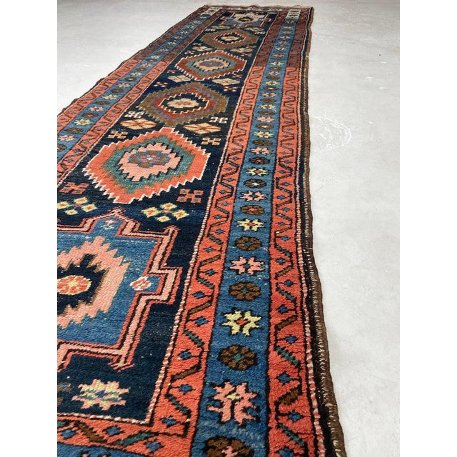 Orange Northwest Vintage Runner Persimmo Pastel Hues Rug2.9 x 9.8 For Sale - Image 8 of 11