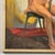 1970s Vintage Realist Academic Life Study Seated Nude, Framed (Oil on Canvas Paper) For Sale - Image 5 of 5