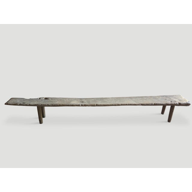 Brown Andrianna Shamaris Impressive Wabi Sabi Long Teak Wood Bench For Sale - Image 8 of 18