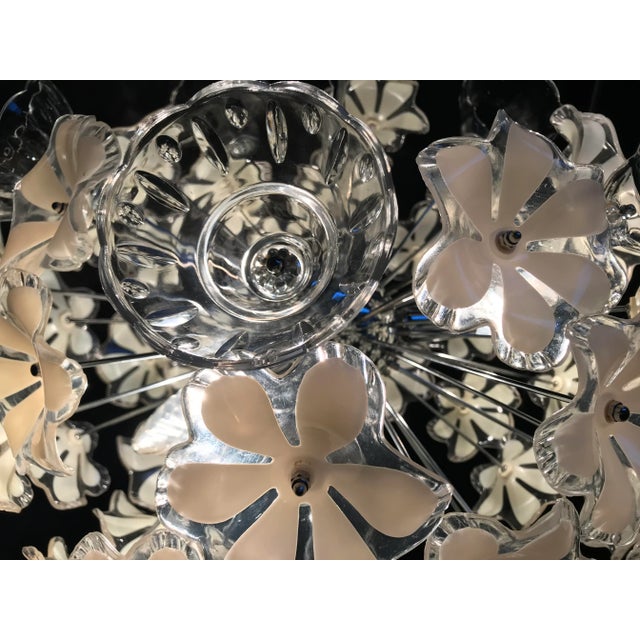 Glass Sputnik Chrome Ceiling Lamp, 1970s For Sale - Image 7 of 18
