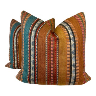 Hamilton Fabrics "Red Rocks" in Adobe 22" Pillows-a Pair For Sale