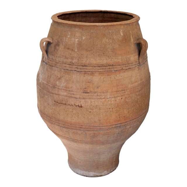 Vintage French Terra Cotta Olive Oil Jug For Sale