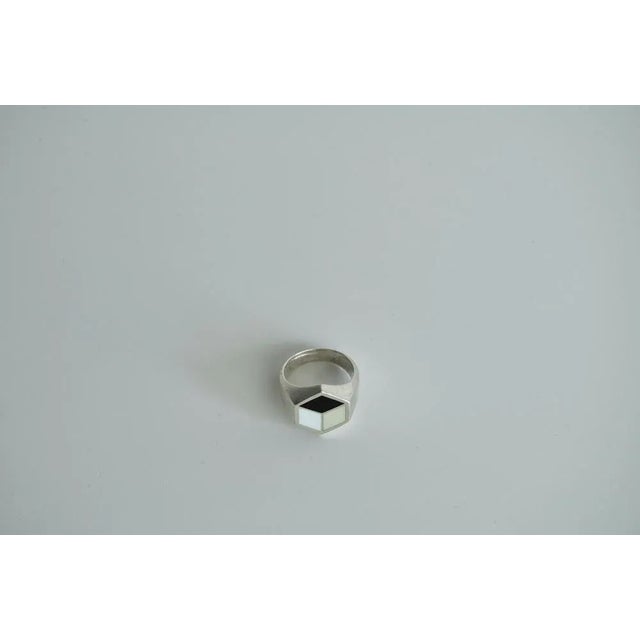 Black Sterling Silver Ring with Enamel by Georg Jensen, Denmark, 2014 For Sale - Image 8 of 11