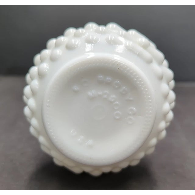 Vintage MCM E. O. Brody White Hobnail Milk Glass Bud Vase For Sale - Image 4 of 6