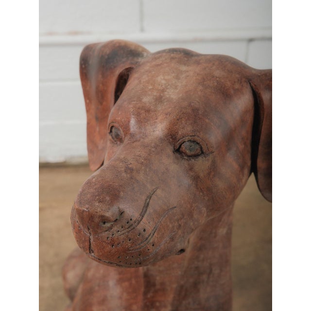 Hand-Carved Wooden Hound Dog Sculpture in Rich Warm Brown Finish For Sale In Greensboro - Image 6 of 6