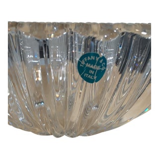 Tiffany & Co. Crystal Glass Bowl Heart Edge Rimmed Signed 8.25"d X 3.75"h For Sale