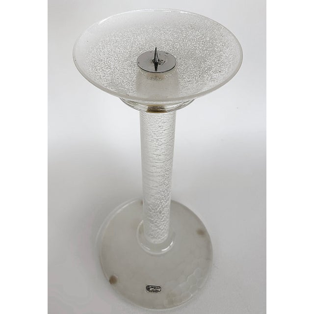 Late 20th Century Karl Springer Italian Seguso Silver-Infused Candlesticks, 1980s, a Pair For Sale - Image 5 of 9