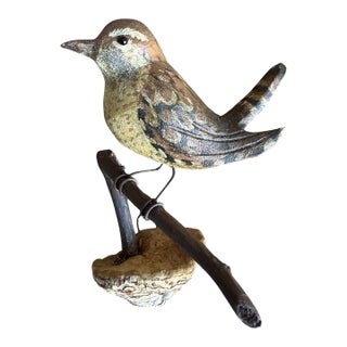 Austrian Folk Art Carved Wood Bird #72, 1930s For Sale
