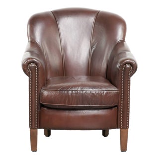 Club Chair in Sheepskin Leather For Sale
