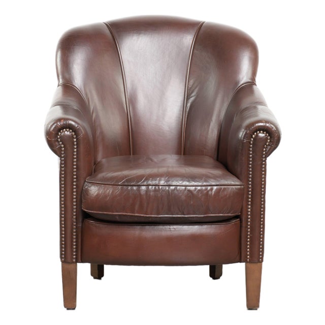 Club Chair in Sheepskin Leather For Sale