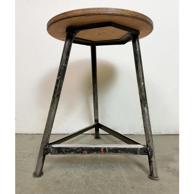Industrial Black Workshop Stool, 1960s For Sale - Image 10 of 14