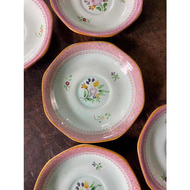 Early 20th Century Vintage Calyx Adams 6” Saucers - Set of Seven (7) For Sale - Image 5 of 8