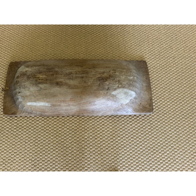 French Antique XL Wood Carved Dough Bowl , Trough or Tray For Sale - Image 6 of 11