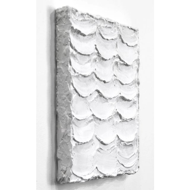 Textural White Artwork "Rugged Elements #3" Contemporary Original Minimalist Painting by Len Klikunas For Sale In Los Angeles - Image 6 of 9