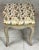 Decorative stool made of carved wood, hand painted , newly upholster with beautiful vintage hand loom silk - organza...