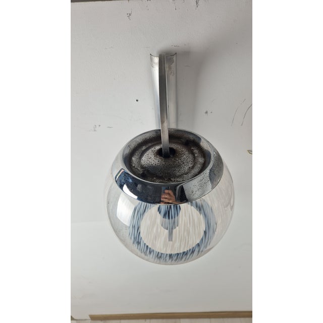 Wall Lamps in Chrome and Shaded Transparent Glass, 1960s, Set of 2 For Sale - Image 6 of 16