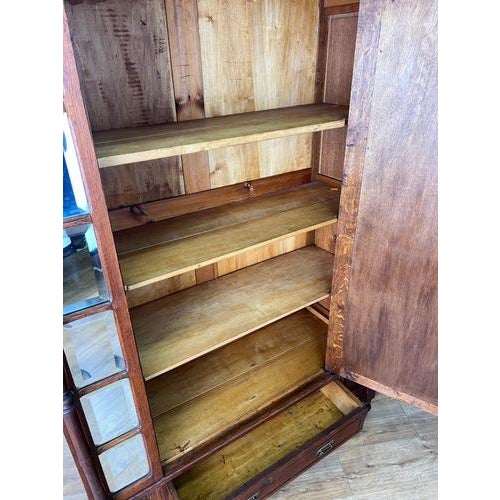 Antique French Style Oak Wardrobe with Mirrored Door For Sale - Image 15 of 18