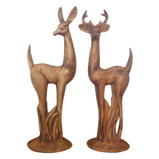 Vintage Ceramic Deer - a Pair For Sale