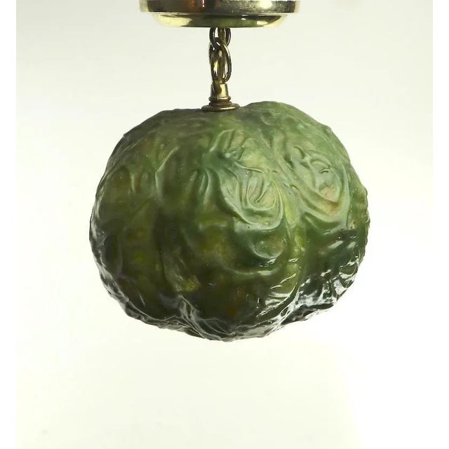 Molded Plastic Cabbage Chandelier by Feldman Pair Available For Sale - Image 4 of 12