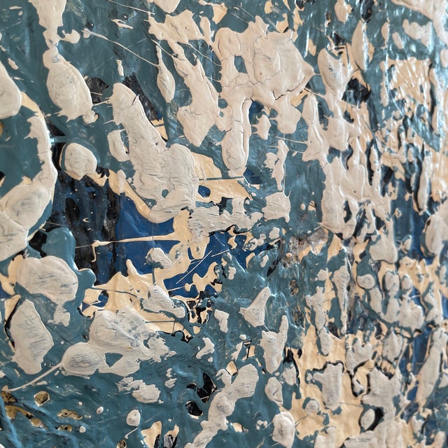 Nice abstract expressionist attorney John frates, mid century modern, framed, professional layered paint to give it...