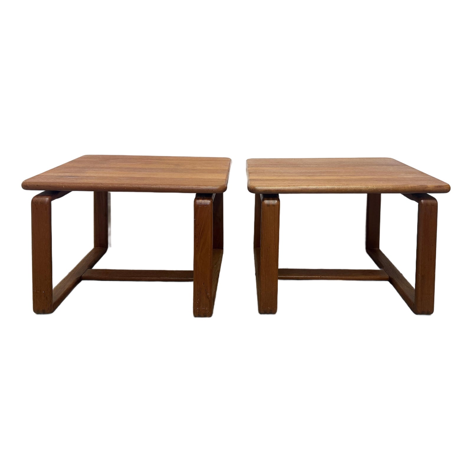 Mid-Century Danish Modern Teak Side Tables, Niels Bach Attributed Pair ...