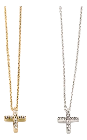 Dainty Diamond Cross Necklace