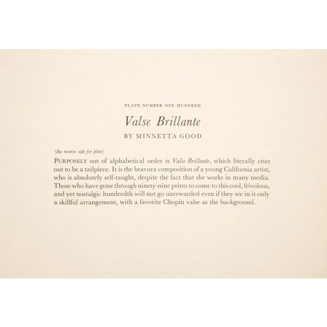 Paper 1939 After Minetta Good "Valse Brillante", First Edition Period Offset Lithograph For Sale - Image 7 of 8