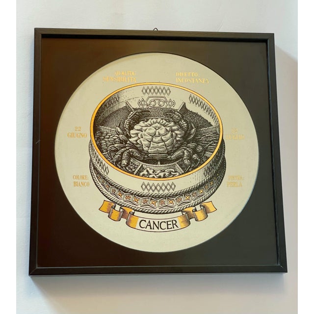 Piero Fornasetti "Cancer" silk screen print on masonite / made in Milano Italy, 1990s Width: 12 inches / Height: 12 inches...