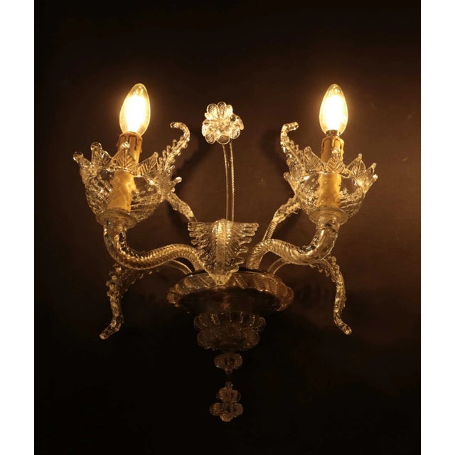 Murano Glass Wall Lamp For Sale - Image 4 of 8
