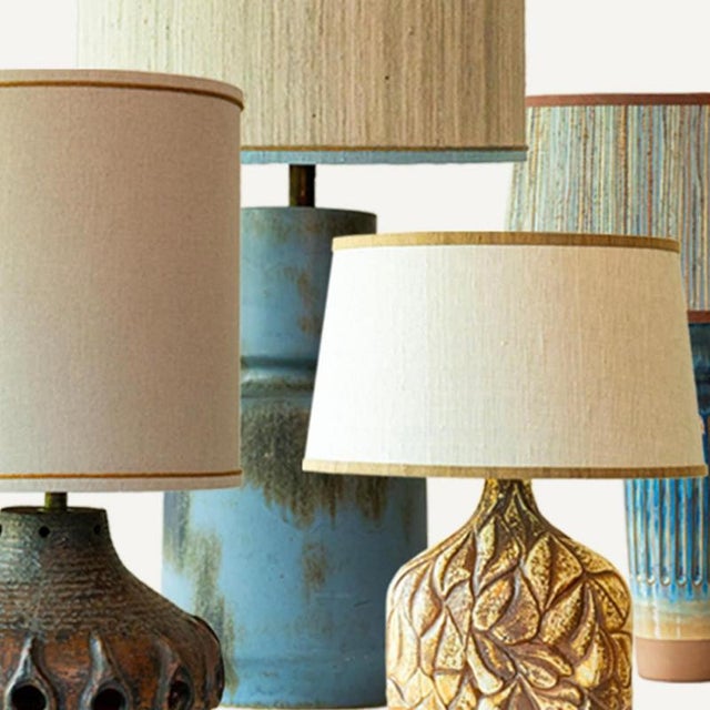One of the four ceramic table lamps, 1970s. This set brings a rich visual appeal to any interior. with its beautiful...