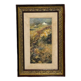 The Field of Wild Flowers, Acrylic on Masonite Expressionist Galathaian Landscape, by Judy O'Brien, American For Sale