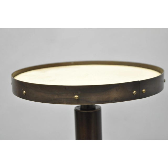Small Contemporary Industrial Style Round Accent Drinks Candle Stand Side Table For Sale - Image 11 of 15