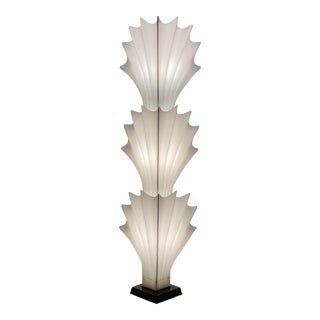 Vintage Tiered Molded Plexi Shell Floor Lamp by Roger Rougier, Circa 1970s For Sale