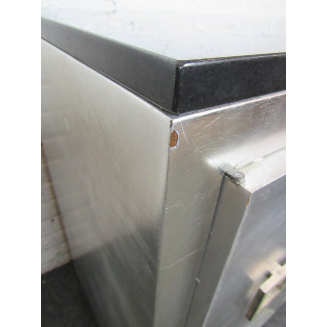 Mid 20th Century Silver Painted Cabinet w/ Marble For Sale In New York - Image 6 of 8