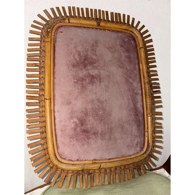 Vintage Mirror in Bamboo, 1960s For Sale - Image 9 of 11