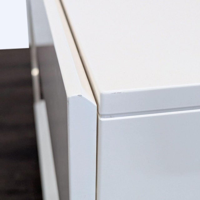 Wood West Elm White Lacquer Storage Console For Sale - Image 7 of 11