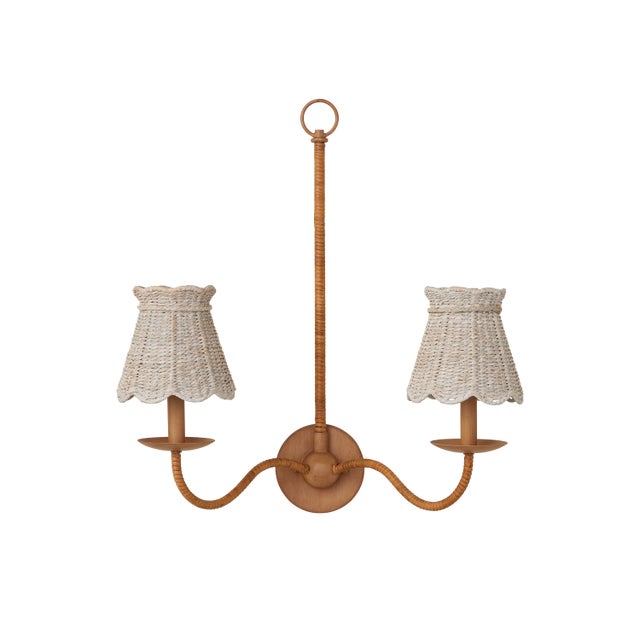 Currey & Company Currey & Company Annabelle Whitewashed Tapered Chandelier Shade For Sale - Image 4 of 7