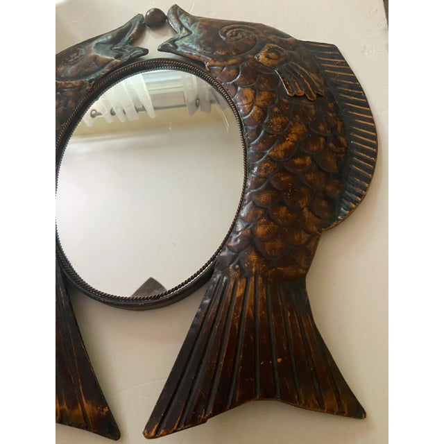 Maitland Smith Style Asian Koi Fish Metal Wall Mirror For Sale In Cleveland - Image 6 of 7