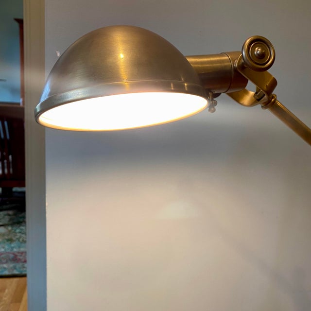 1990s E.F. Chapman Visual Comfort Brass Pimlico Pharmacy Boom Arm Lamp For Sale - Image 9 of 16