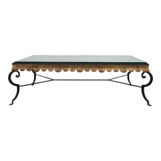 Vintage Minton-Spidell Scalloped Gilt & Iron Coffee Table For Sale