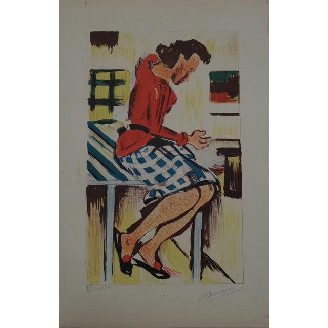 François Desnoyer, La femme au comptoir, Etching For Sale - Image 8 of 8