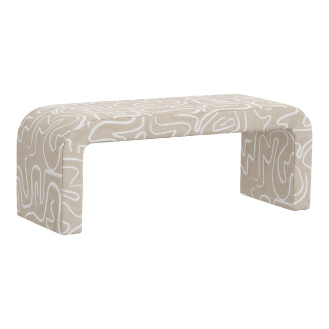 Lulu Waterfall Bench in Evelyn Natural For Sale