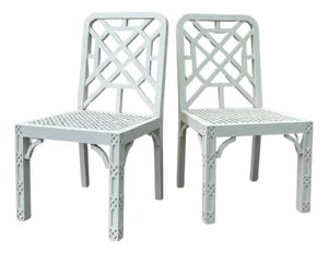 Chinese Chippendale Style Fretwork Armchairs, Pair