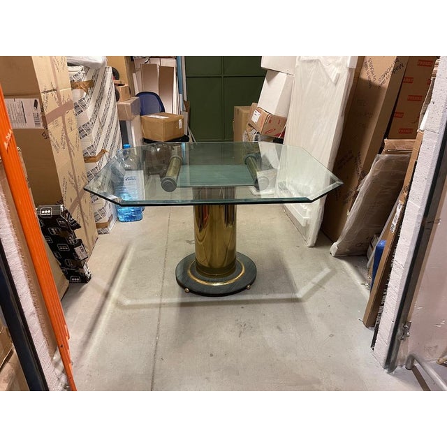 Mid-Century Italian Crystal Brass Dining Table, 1970s For Sale - Image 13 of 18