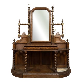 Renaissance Style Oak Castle Coat Rack, 1850s For Sale