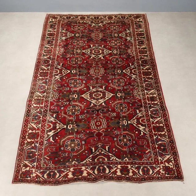 Antique Heavy Knot Wool and Cotton Bakhtiari Rug For Sale - Image 3 of 10