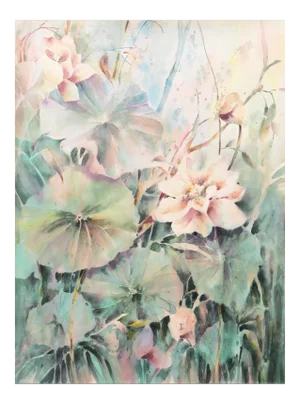 'Water Lilies' by Beverly Fields, 1988; California Watercolor Society, Woman Artist