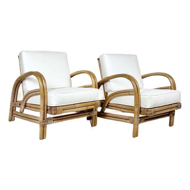 Vintage Rattan Lounge Chairs- A Pair For Sale