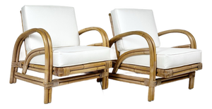 Vintage Rattan Lounge Chairs- A Pair